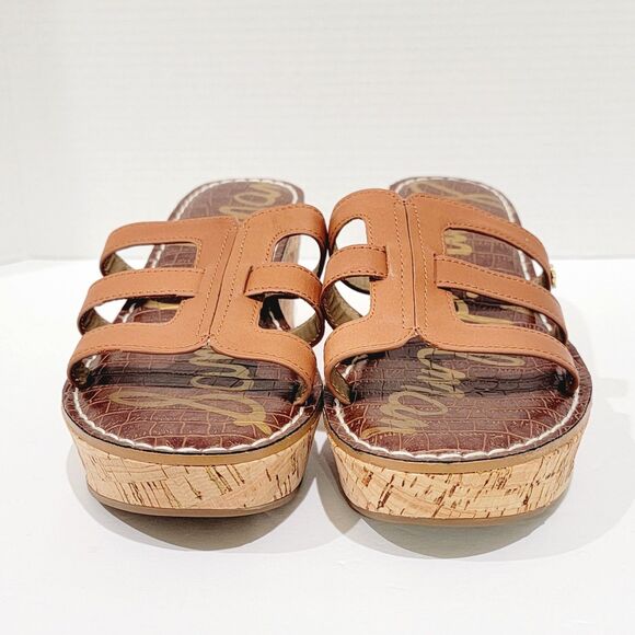 Sam Edelman Rolita Wedge Sandals Women's Size 10 M Brown Slip On Heels Strappy - Picture 4 of 11